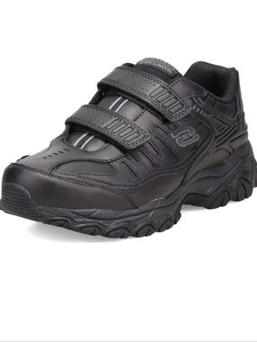 Skechers "Afterburn" Memory Foam Final Cut Black Leather Velcro Sneakers 11.5w